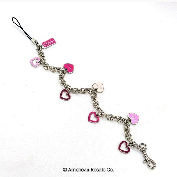 COACH Multi Heart Purse Handbag Bracelet Lanyard Keychain Fob Purse Charm - Picture 2 of 5